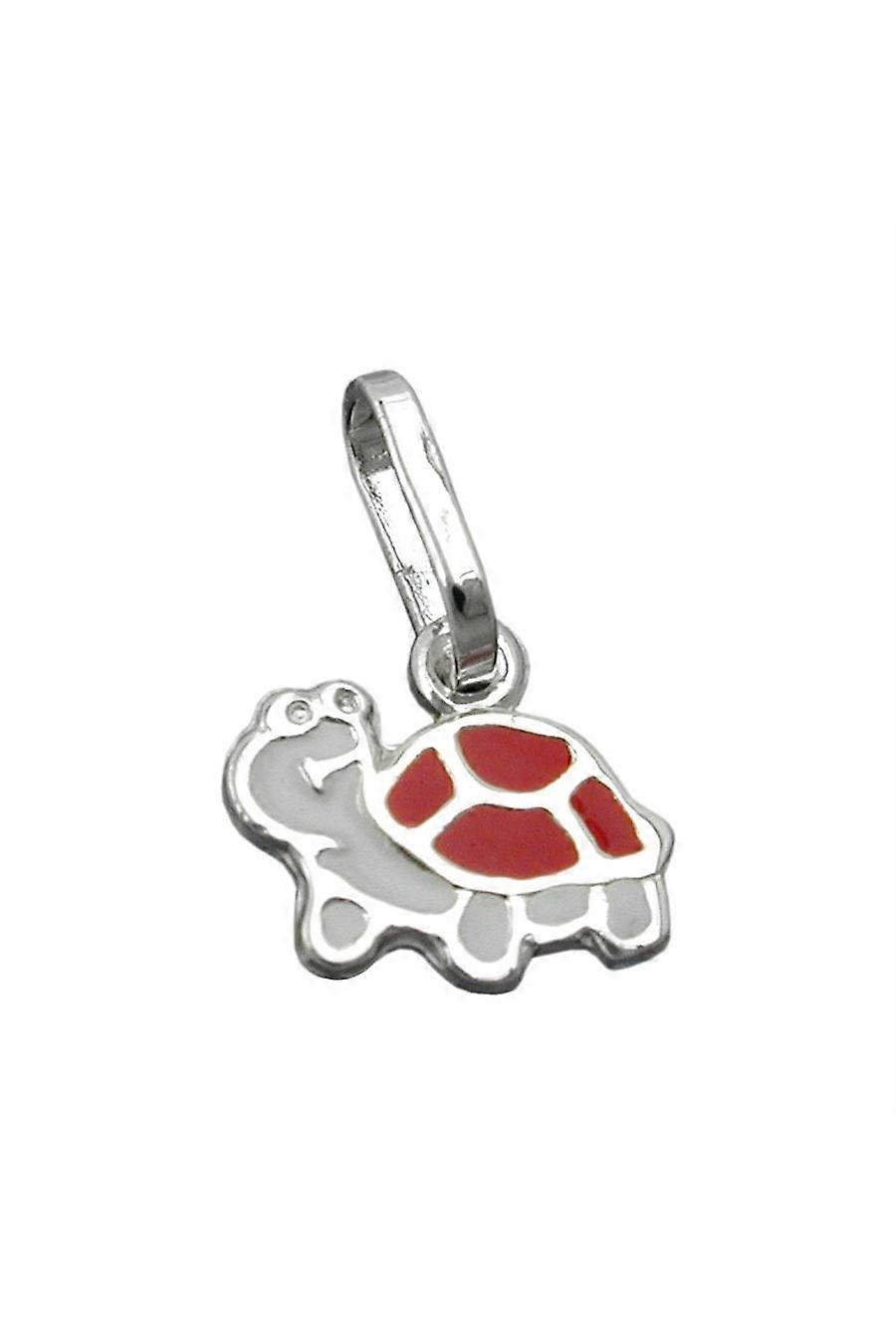 Pendant Turtle Red-white Silver 925 - Gl91747