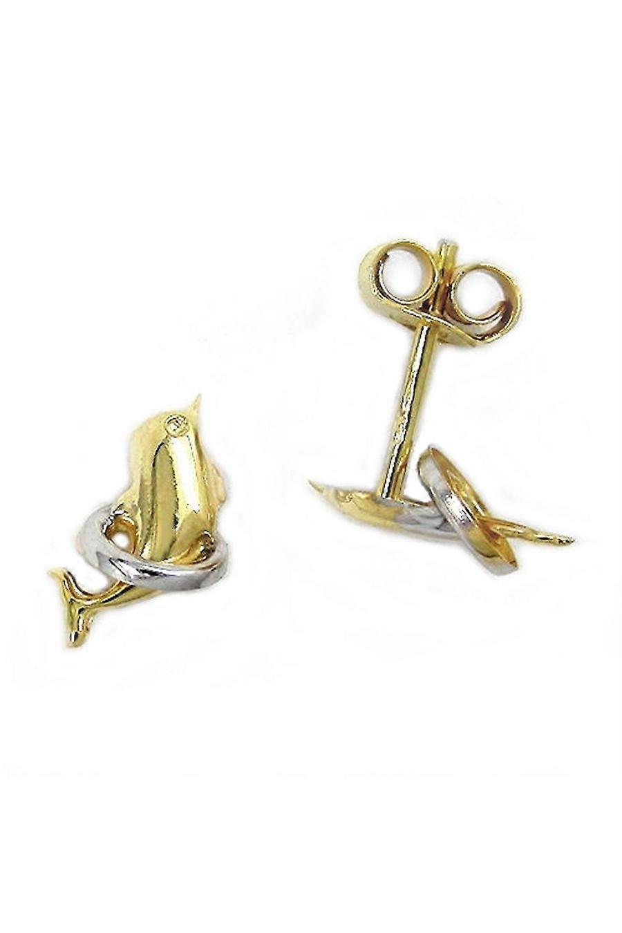 Earrings Dolphin Bicolour 9k Gold - Gl430699