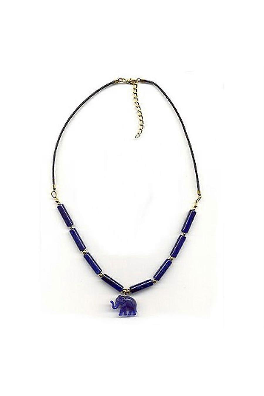 Necklace Elephant Lapis Blue - Gl07282