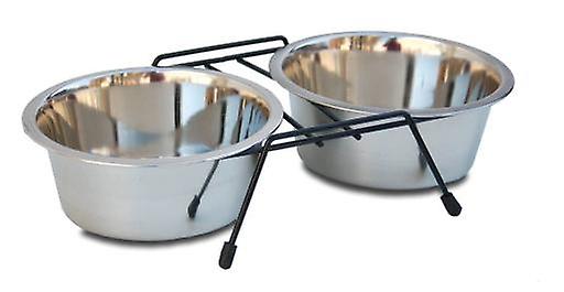 Freedog Double Feeder and Drinker with Holder (Dogs , Bowls, Feeders & Water Dispensers)