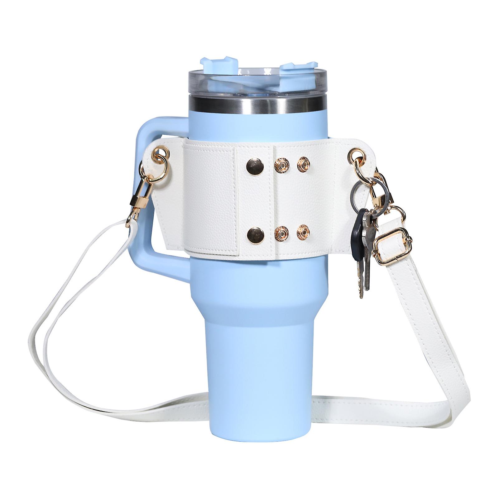 PU Leather Bubble Tea Cup Carrier Reusable Takeout Coffee Carrier for Hiking School