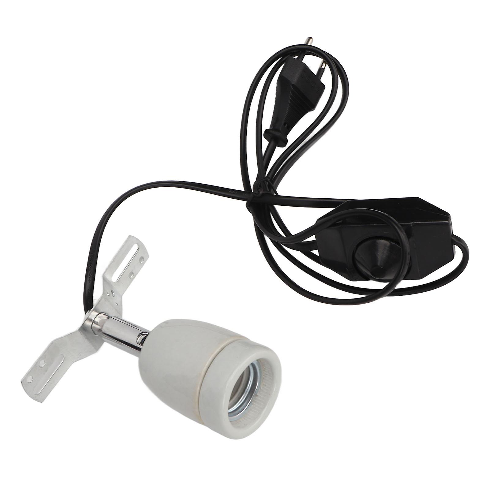 Reptile Ceramic Heat Lamp Holder E27 400W Rotatable Ceramic Heating Bulb Base with Switch 110‑