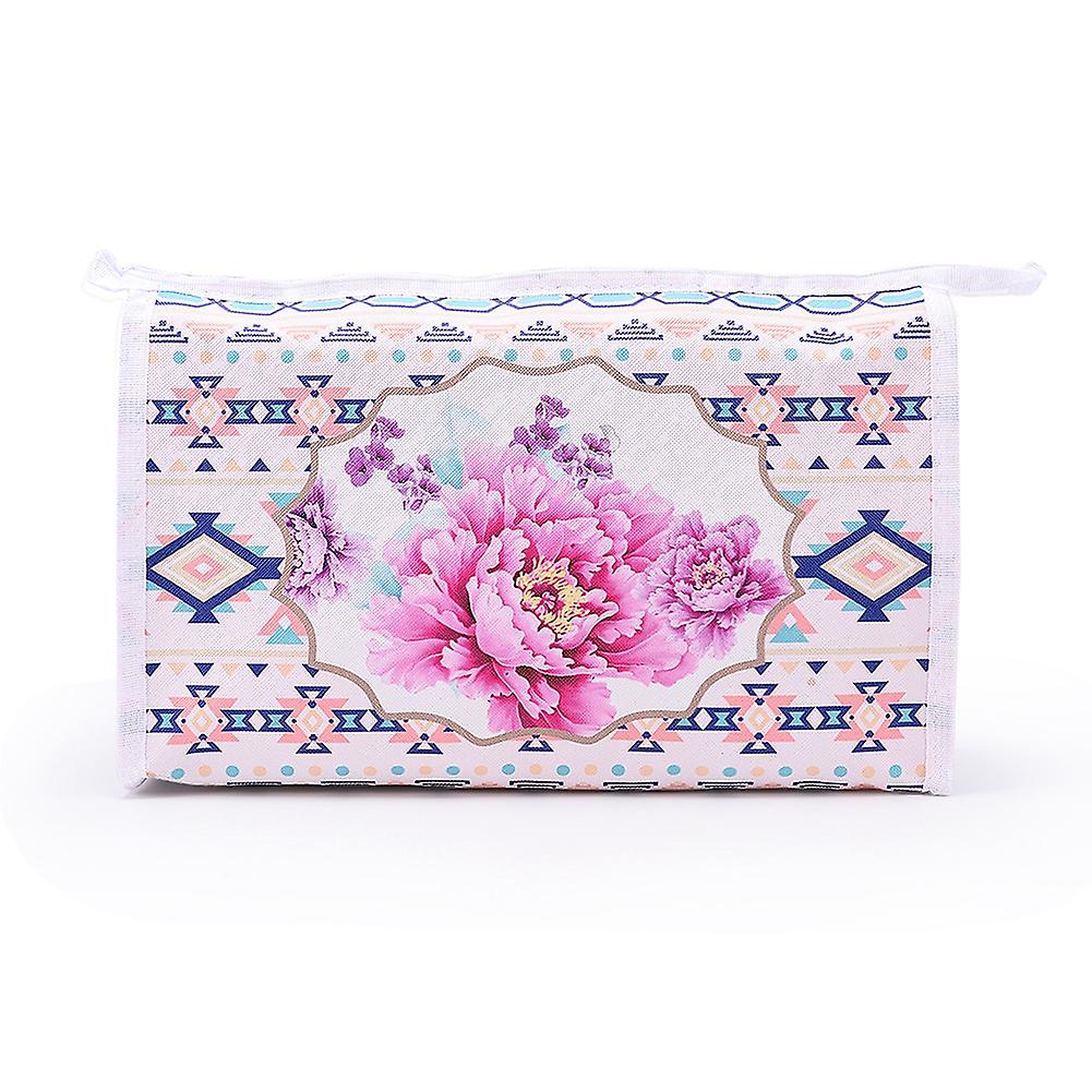 Print Pattern Large Capacity Outdoor Travel Makeup Waterproof Storage Bag (Flower)