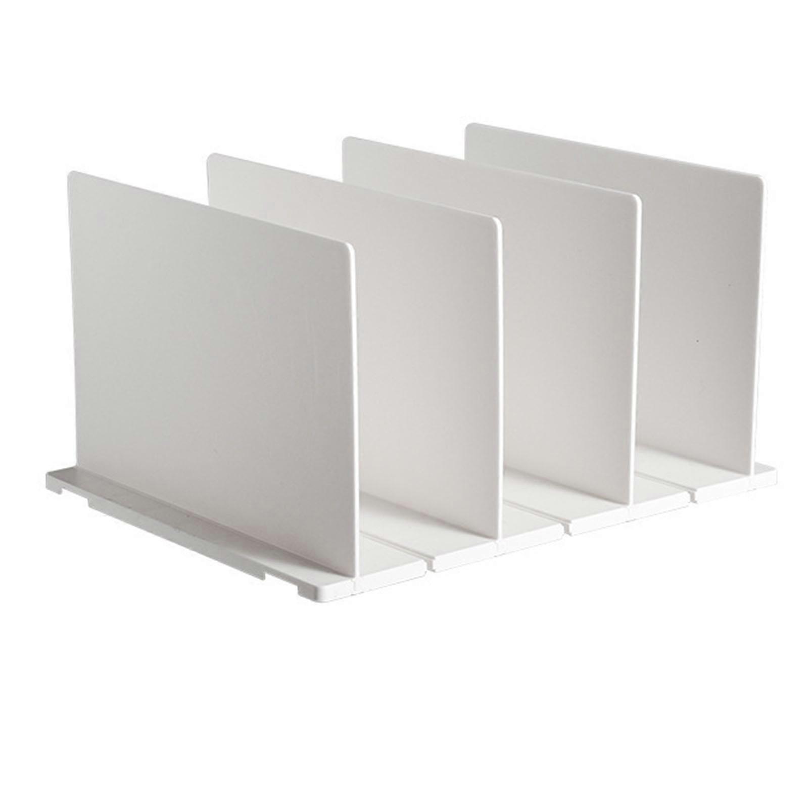 White Adjustable Shelf Divider for Wardrobe Closet, Sturdy Plastic Vertical Handbag Separator with Easy Assembly for Home Organization