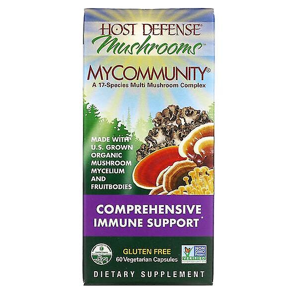 Fungi Perfecti Host Defense, MyCommunity, A 17 Species Multi Mushroom Complex, 60 Vegetarian Capsule