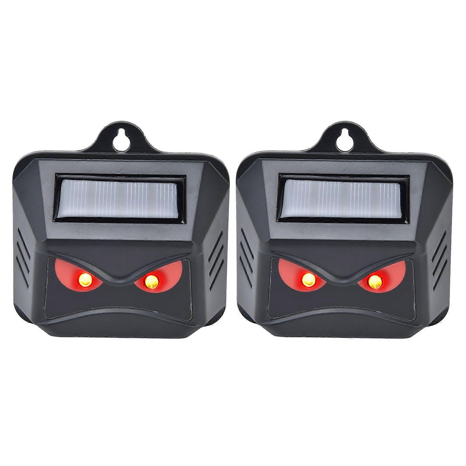 Pack Red LED Animal Repellent Strobe Waterproof Solar Powered Automatic Charging ABS Housing Black Deterrent Tool