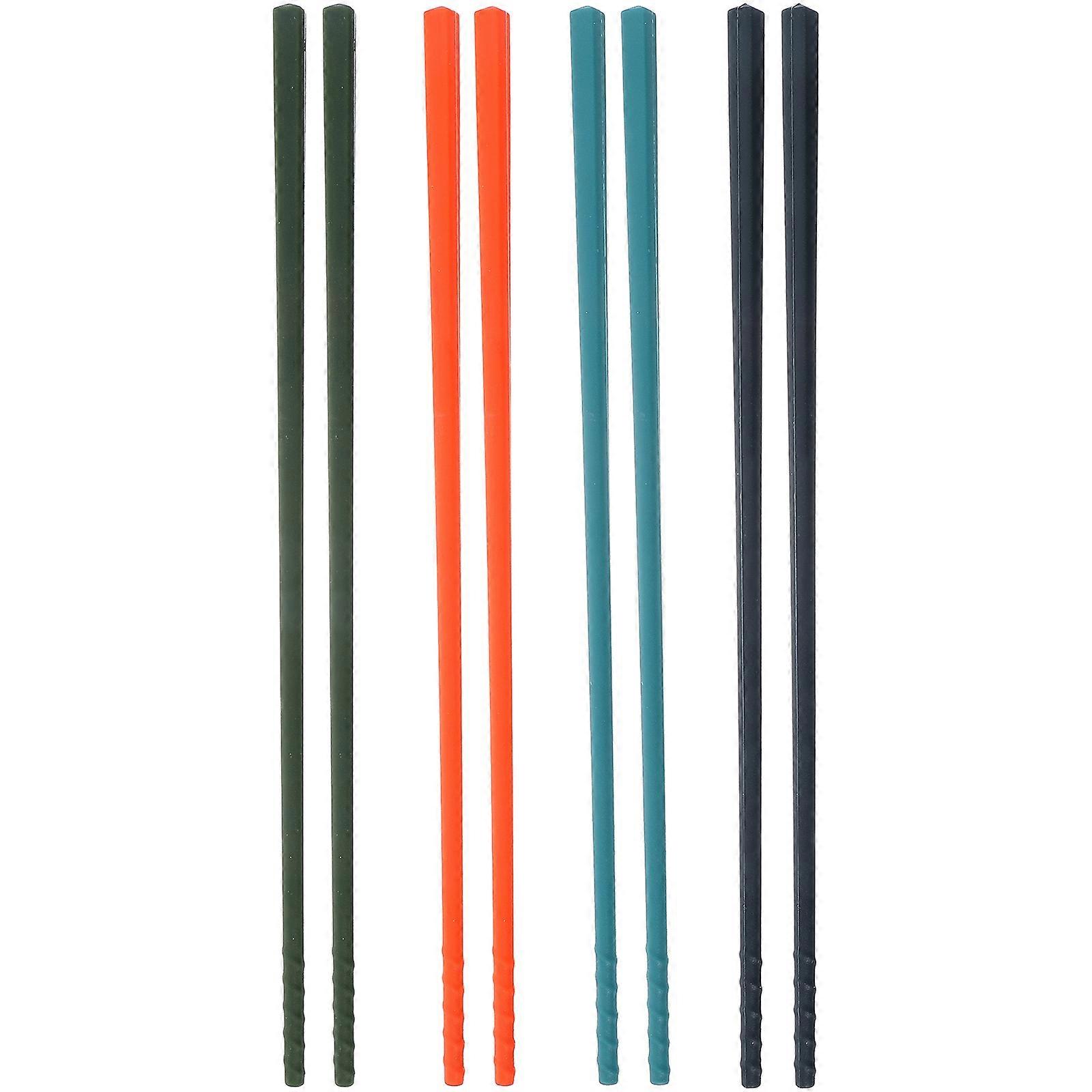 4 Pairs Steel-core Silicone Chopsticks Non-stick Chopsticks Household Chopsticks