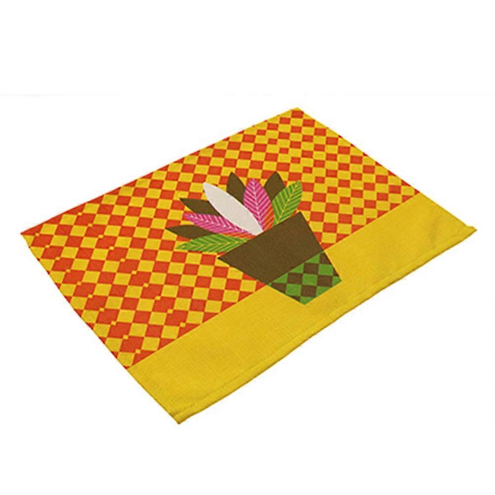 Colorful Flower Vase Pattern Heat Insulation Placemat Tableware Table Mat (MP0006-2)