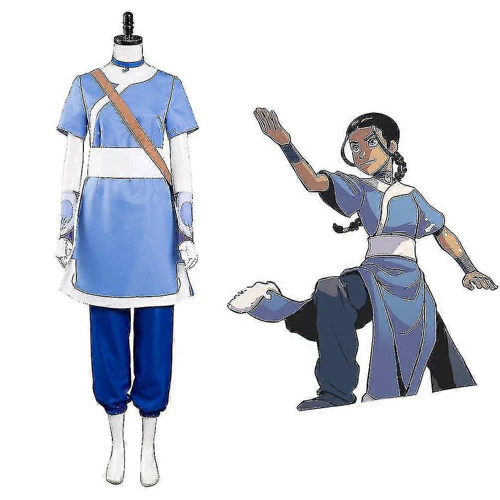 高品質のアニメアバター最後のエアベンダーカタラコスチュームハロウィンカーニバルファンシースーツ衣装フルセット