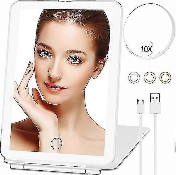 Makeup Mirror With 10x Magnifying Mirror Vanity Mirror With 80 Led Lights Portable Cosmetic Mirror