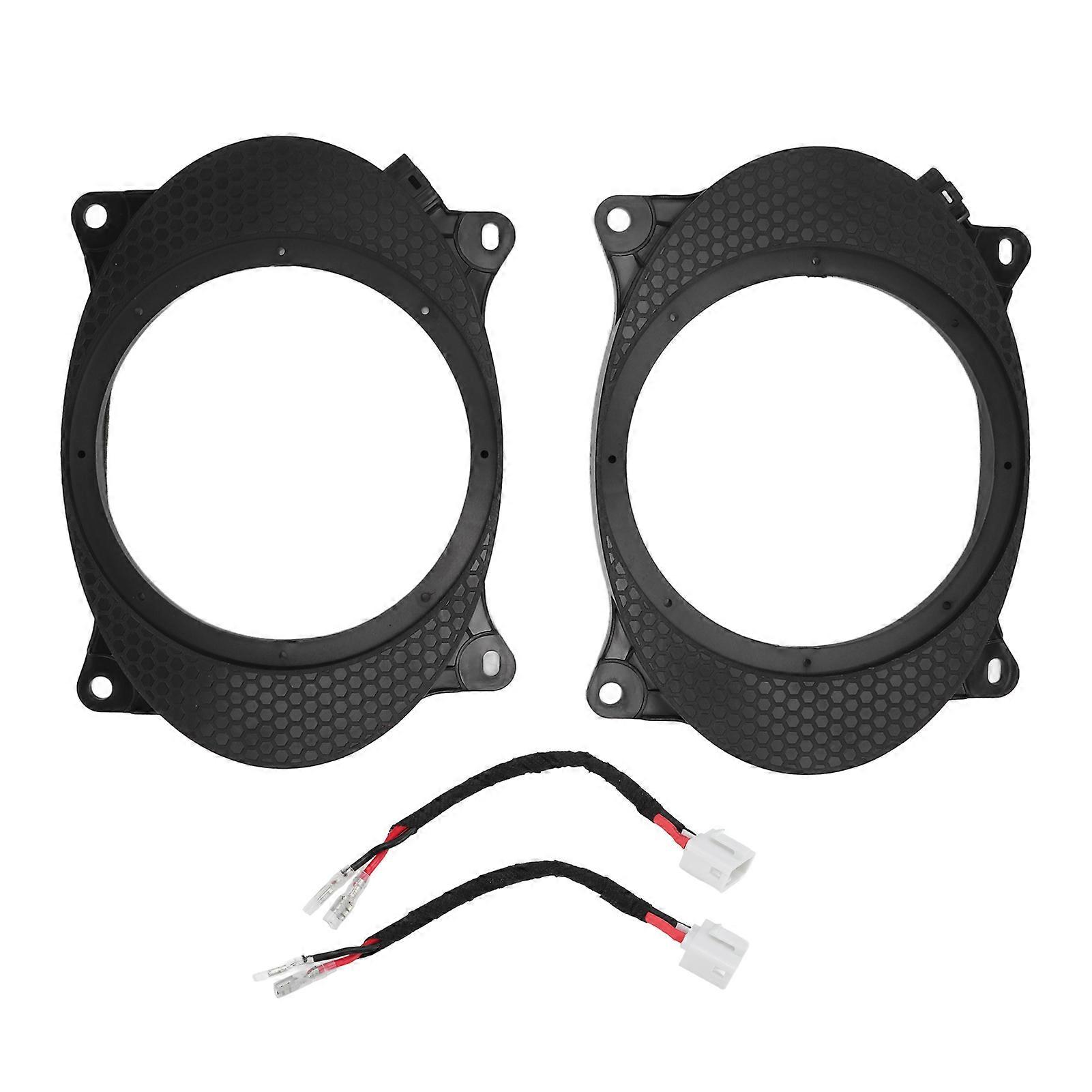 2pcs 6.5inch Black Door Speaker Adapter Spacer Rings with 2 Wire Harness Replacement for Corolla Levin 6X9 NO.70888