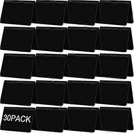 30 Pack Mini Chalkboard Table Tent Signs 4 X 2.9 Inches Chalkboard Labels For Food, Small Tent Style Chalkboard Sign Black Food Display Tags Menu Stan