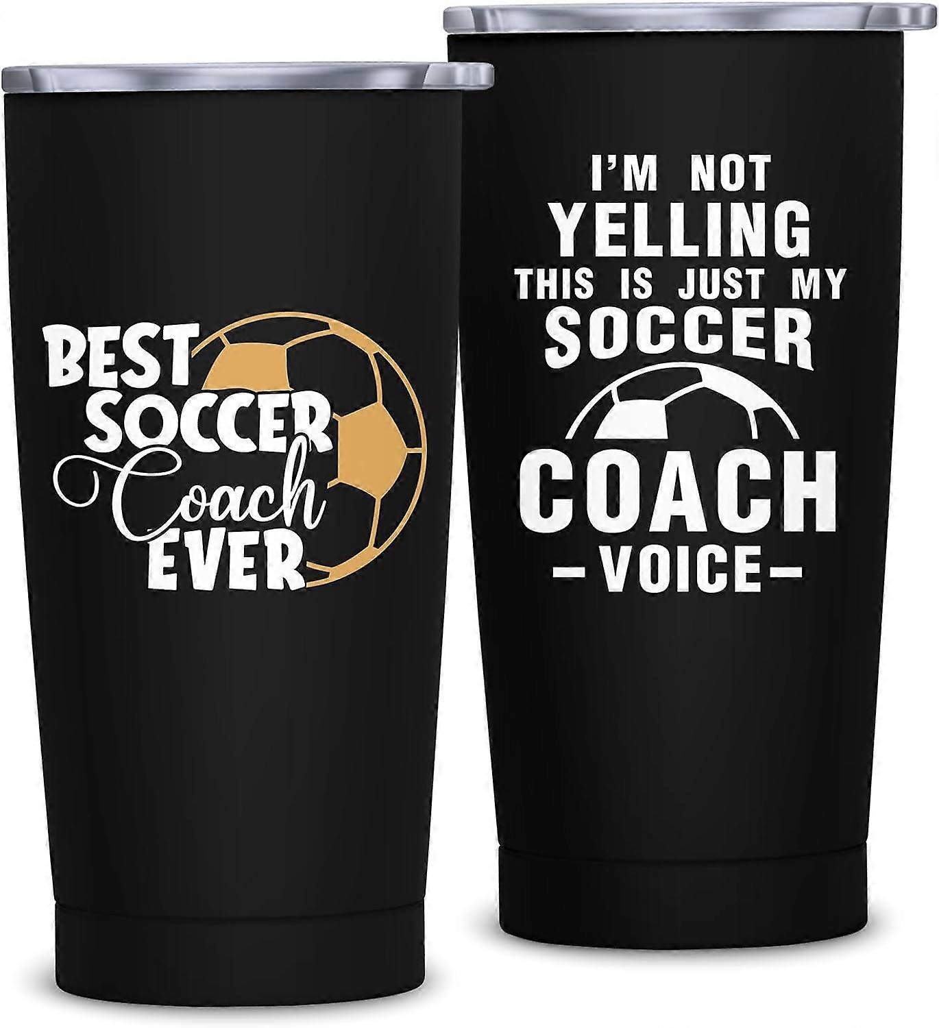 サッカーコーチのギフト、男性のためのサッカーコーチありがとうギフト、女性のためのサッカーコーチギフトのアイデア、サッカーコーチ感謝ギフトステンレス鋼タンブラーWi