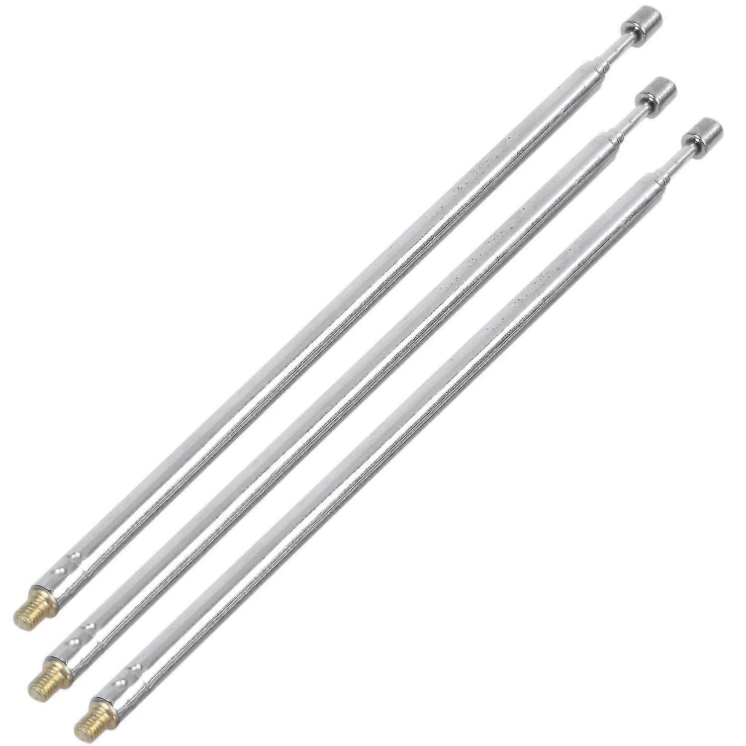 Telescopic antennas 3 x 43.5cm length 4 sections RC remote controls silver - MXBC