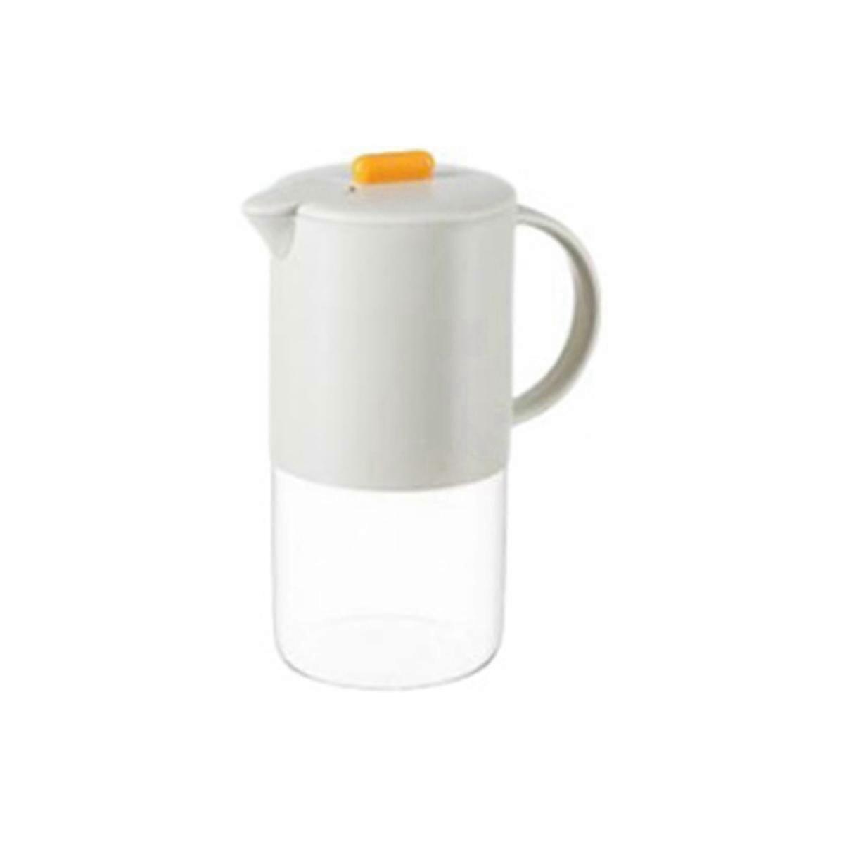 Portable Glass Water Jug with Lid Kitchen Coffee Pot with Handle Coffee Tea Kettle Coffeeware Teaware 1800ml Gray