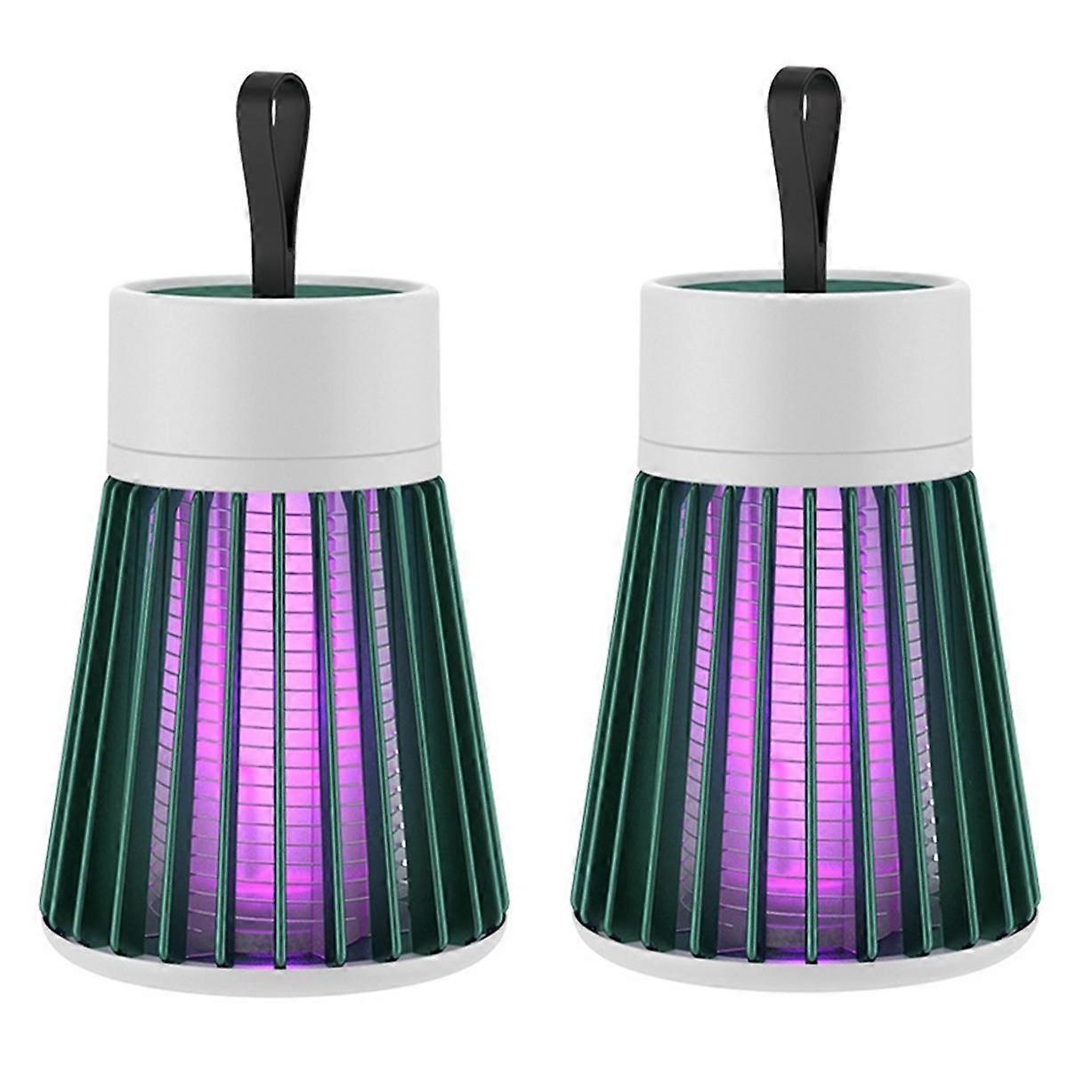 2PCS Mosquito Zapper USB Charing Waterproof Suitable for Home Camping Picnic,A