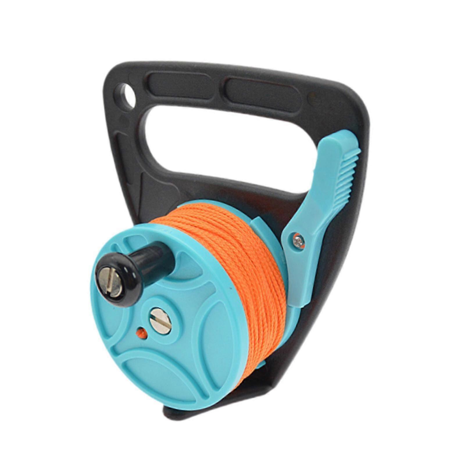 Moulinet de plongée sous-marine avec bouchon de pouce Ligne de guide de plongée pour épave grotte plongée en apnée bleu