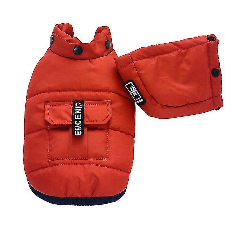 Pet Dog Jacket With Sling Winter Warm Waterproof Jacket Orange
