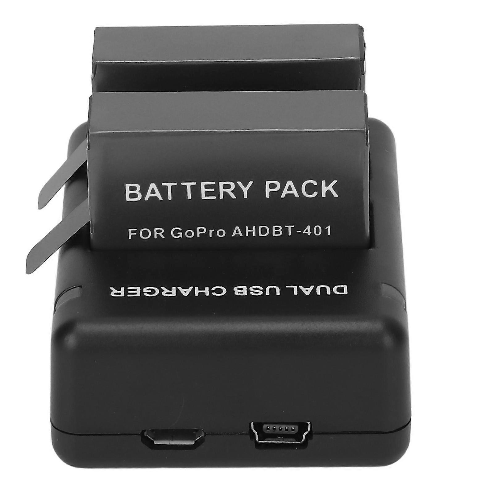 Camera Battery Charger Multifunction Rapid Dual Slot Battery Charger with 2 Batteries for Hero 4