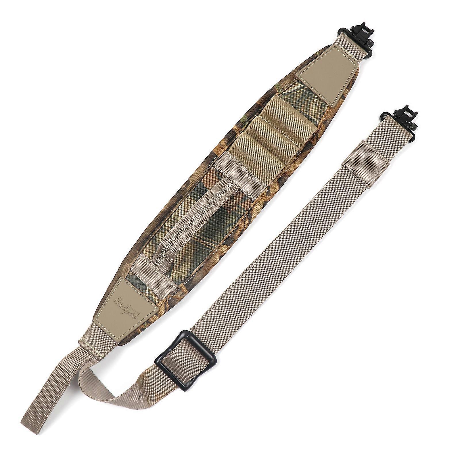 Tactical 2 Point Gun Sling Shoulder Strap Shell Holder Neoprene Adjustable Sling with Swivels and Handle for Rifle Accessories