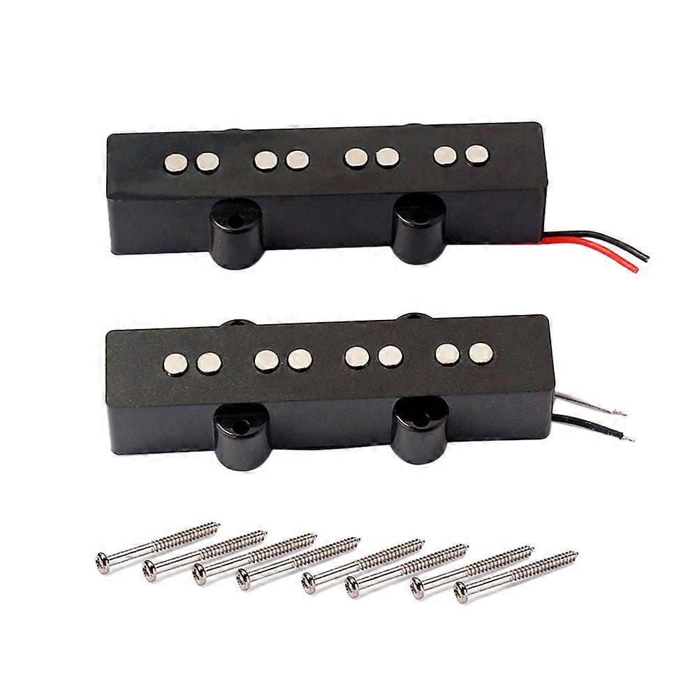 4 String Electric Bass Pickups Bridge Neck Pickups Set for Jazz JB Bass Guitar Open Style Guitar Parts and Accessories GMB07 Black