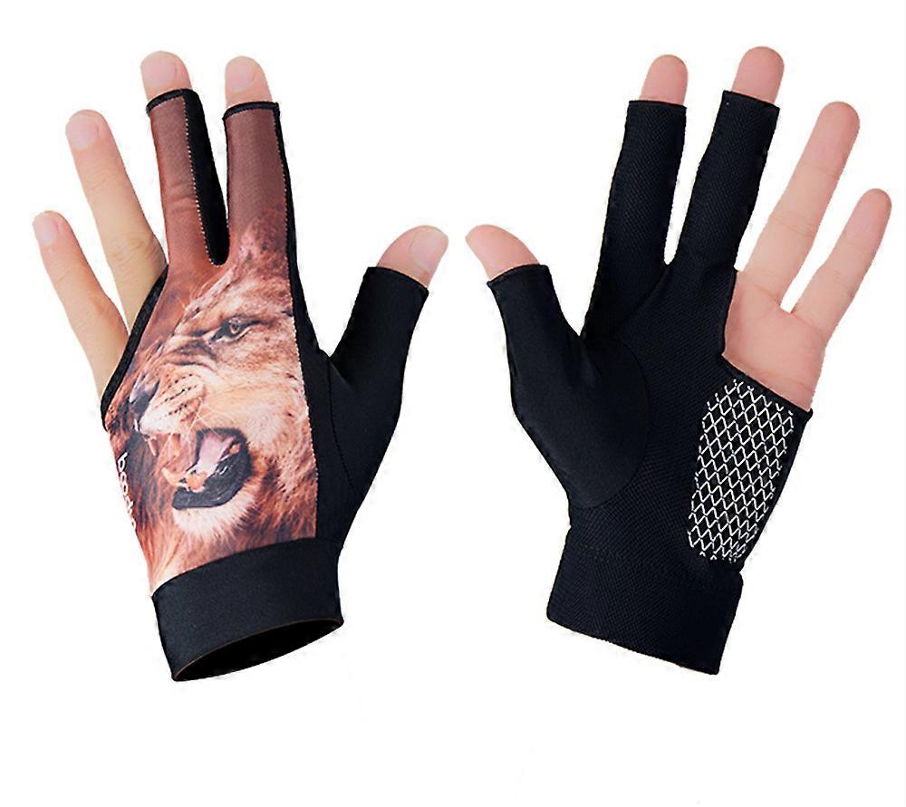 Billiard Gloves 3 Fingers Pool Gloves Bridge Gloves Pool Gloves- lion-L