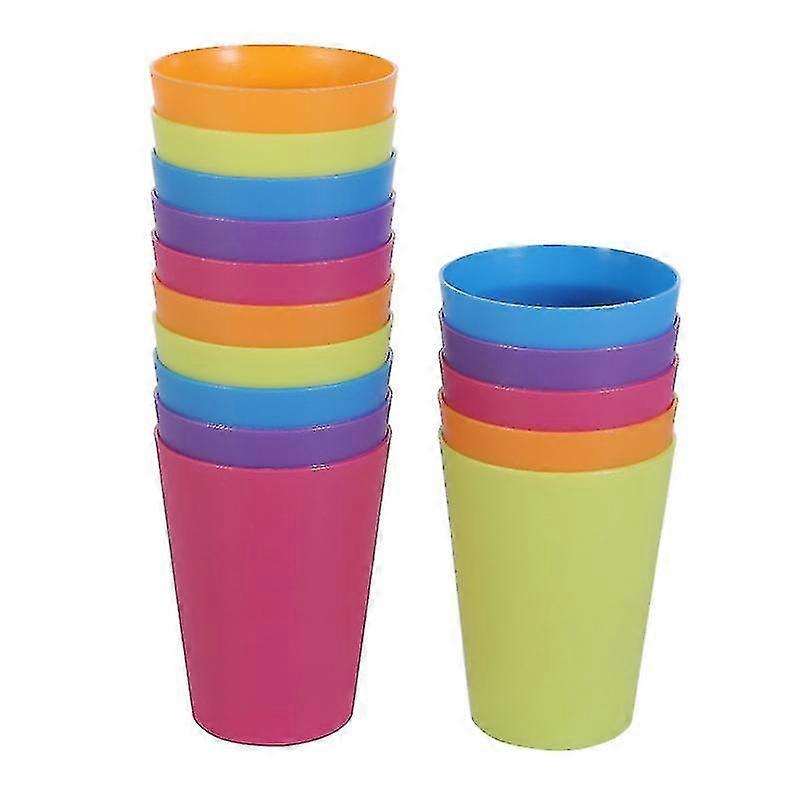 15pcs Colorful Plastic Cups Home Beverage Drinking Cup Reusable Holiday Party Tableware And Party Supplies 101-200ml (mixed Color)