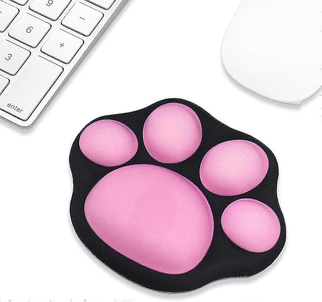 Cute Mouse Wrist Support Pad Cat Paw Pattern, Comfortable Soft Wrist Rest Hand Pillow Relief Hands Pain With Non-slip Rubber Base 4.3 X 3.7 Inches For