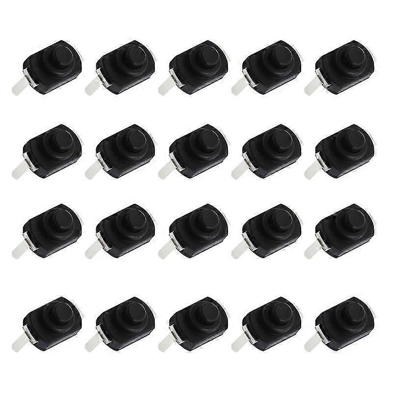 20pcs Durable Button Switch Practical Replacement On-Off Accessory For Electric Torch Led Flashlight (1208 Curved Feet Black)