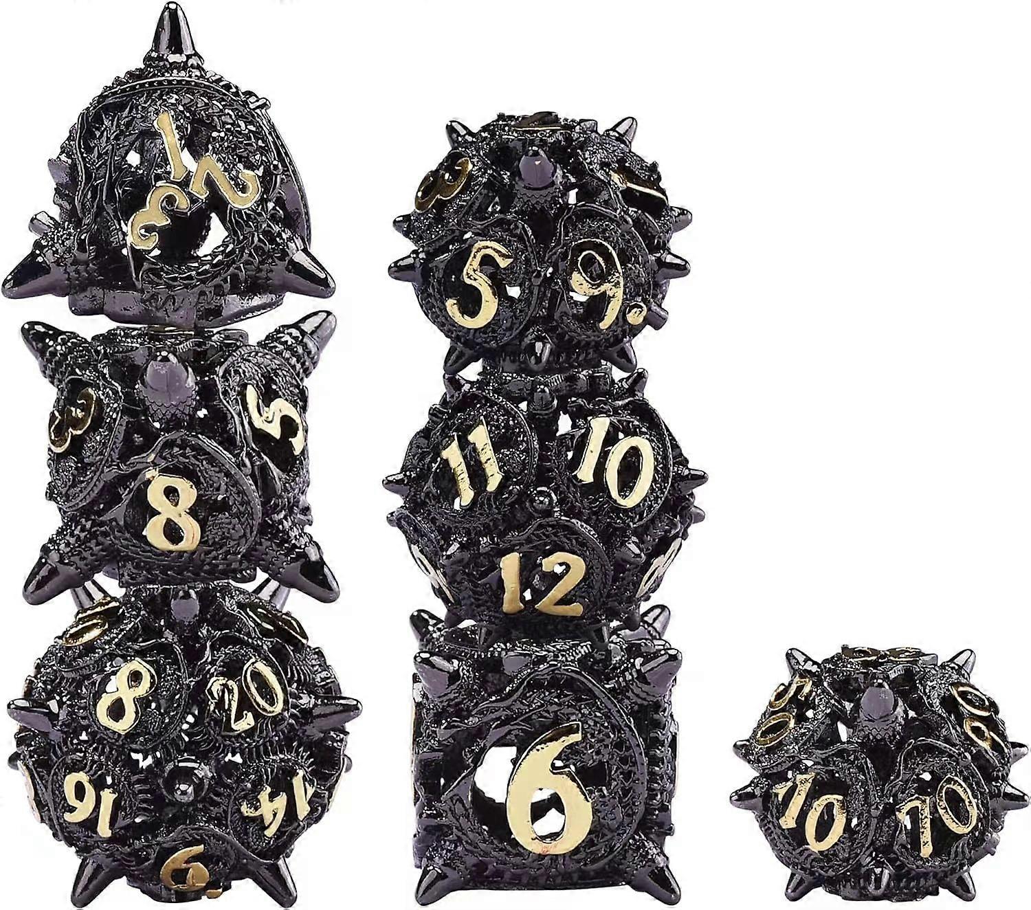 Hollowdragon Dices Metal Dnd Dice Set Rpg Role Playing Games Dice Polyhedral Dice D20 D6 For Dungeons And Dragons Pathfinder