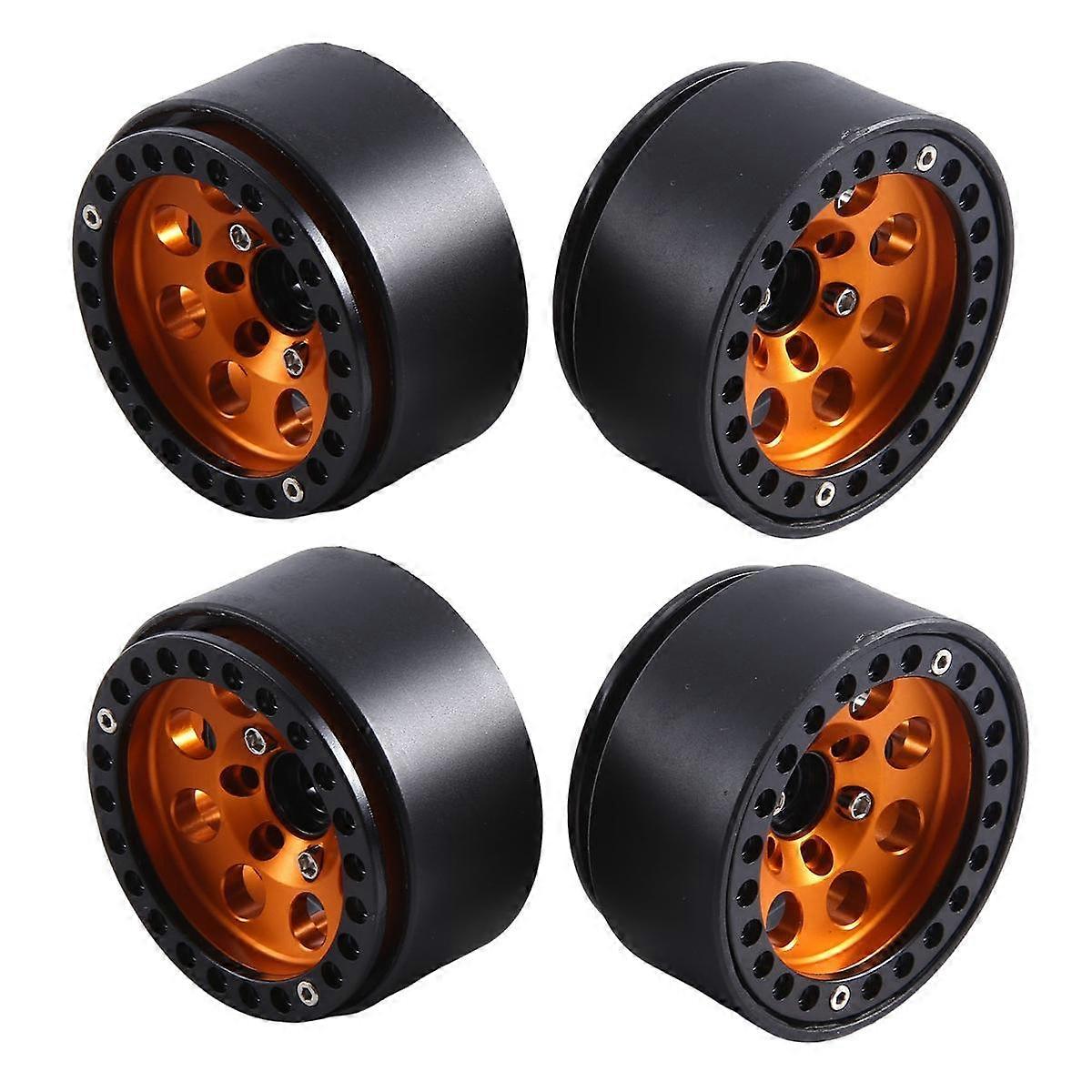 4PCS 1.9 Metal Beadlock 8 Round Hole Wheel Hub Rim for 1/10 RC Crawler Axial SCX10 90046 AXI03007 T
