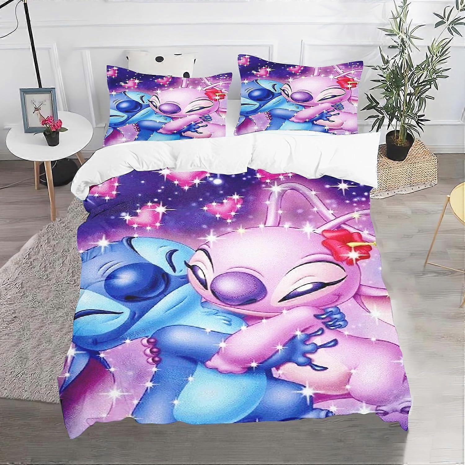 Lilo & Stitch Stitch bedding set, in 3D printing microfiber, consisting of duvet cover and pillowcase