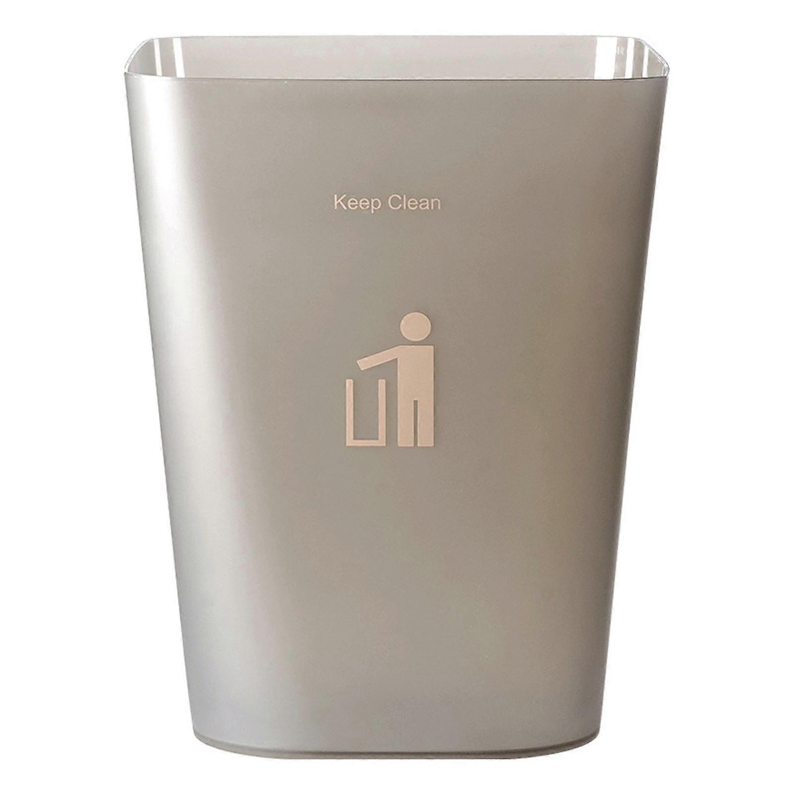 Frosted Trash Can Lightweight Plastic Garbage Bin for Home School Office Apartment
