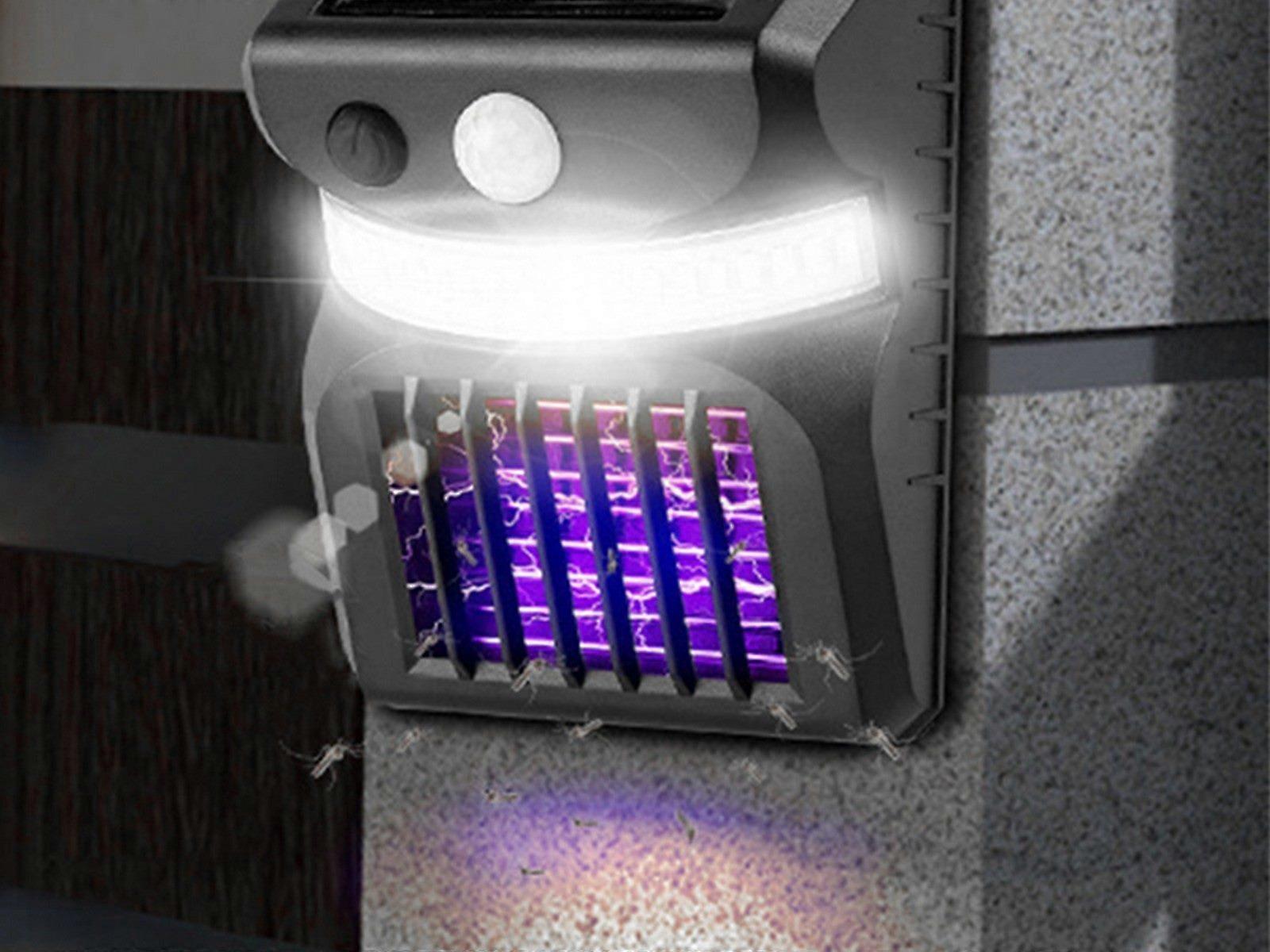 2Pcs Motion Sensor Solar Light UV Mosquito Killer Lamp Mosquito Zapper Trap