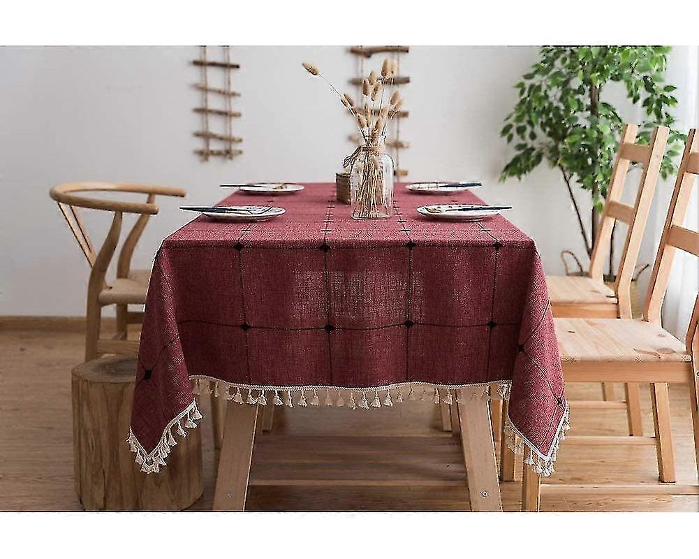 Tassel Tablecloth Ered And Linen Tablecloth Table Tablecloth Square Washable Kit Table Cover For Dining Table
