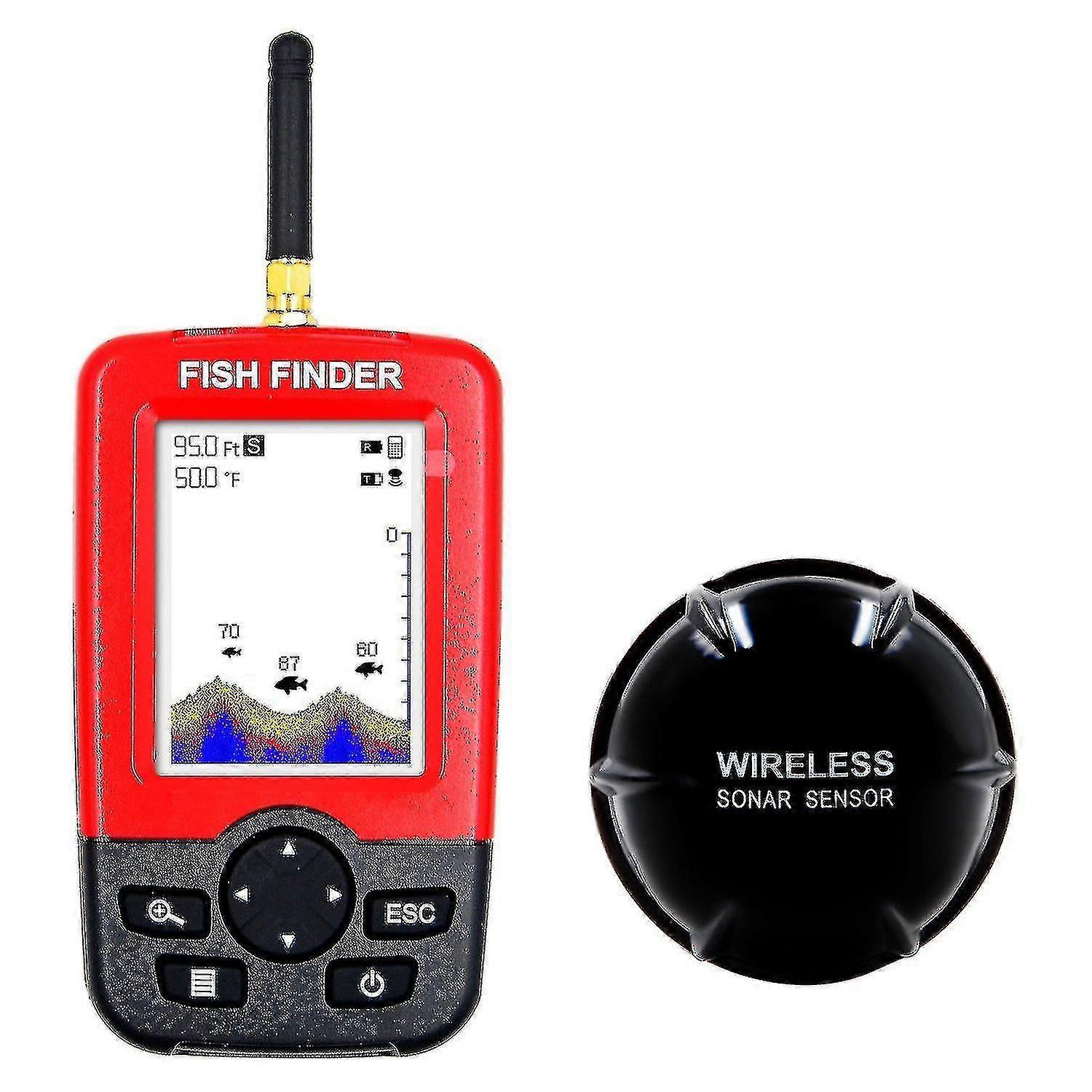 2024 100m Portable Fish Finder Kayak Fishing Sonar Smart Wireless Alarm,Kayak Portable Fish Depth Finder4.1-In stock