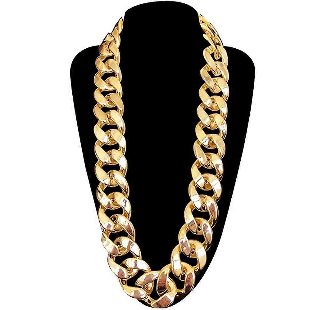 Men s Chunky Necklace, Rapper Fake Gold Chain 90s Hip Hop Fake Gold  Necklace Costume Accessory