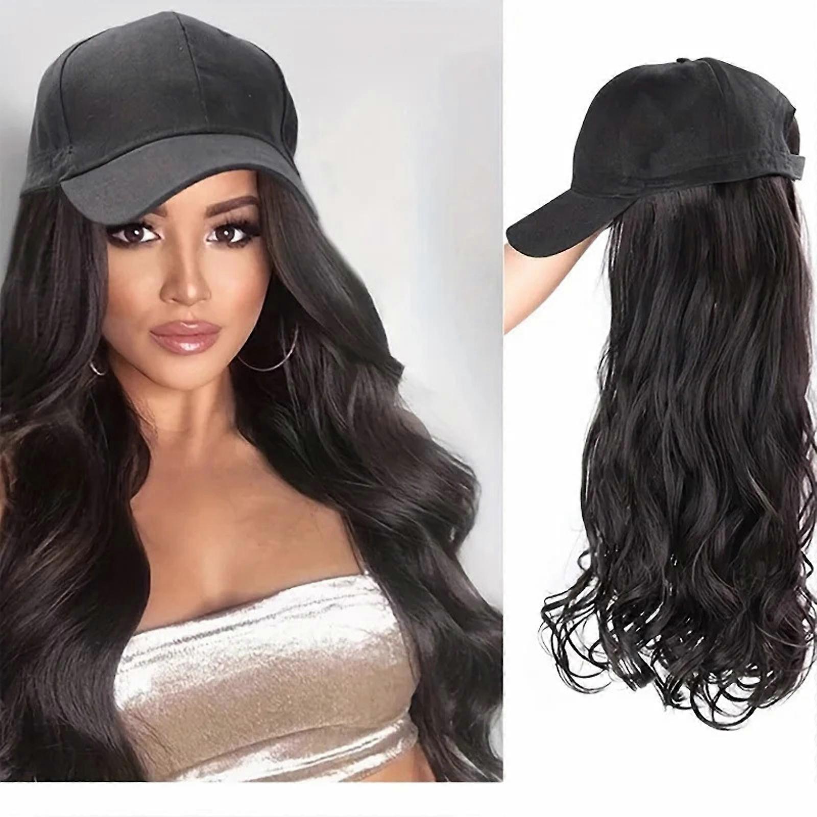 Peruka Kobieca czapka z daszkiem Symulowane długie włosy Big Wave One Fashion Hat Peruka 65 cm FLYE3438
