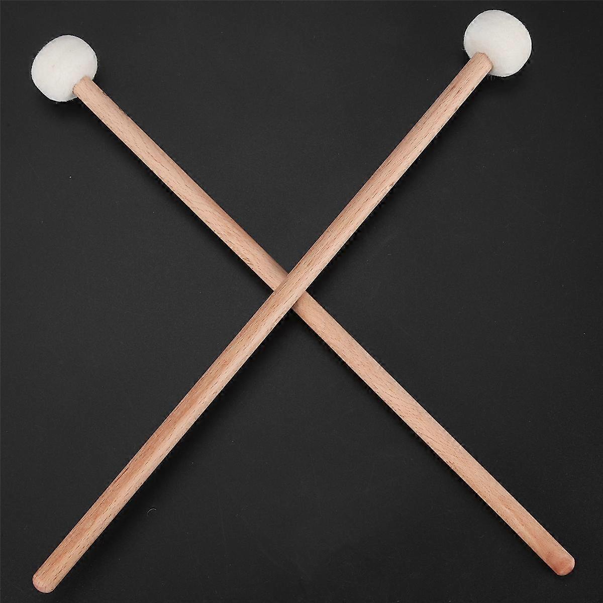 1 Pair Felt Mallets Drumsticks Drum Sticks with Wood Handle for Percussion Instrument Accessories