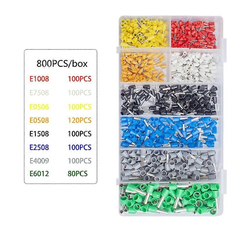 800/1200Pcs Assorted Electrical Terminals Insulated Cable Connector Wire Crimp