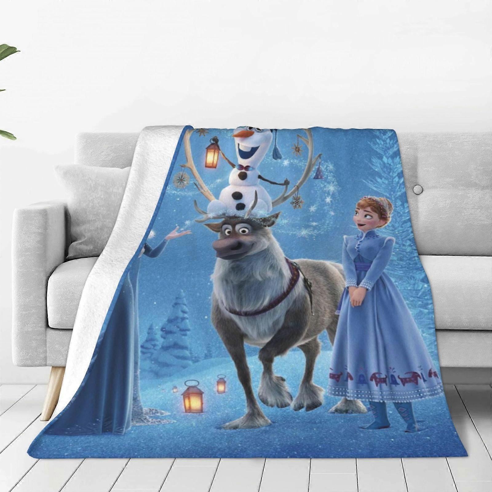 Frozen Fleece Blanket Super Soft Cozy Throw Blanket , Lightweight Fuzzy Comfy Flannel Blanket Warm Plush Throw Blankets For Couch, Sofa, Bed