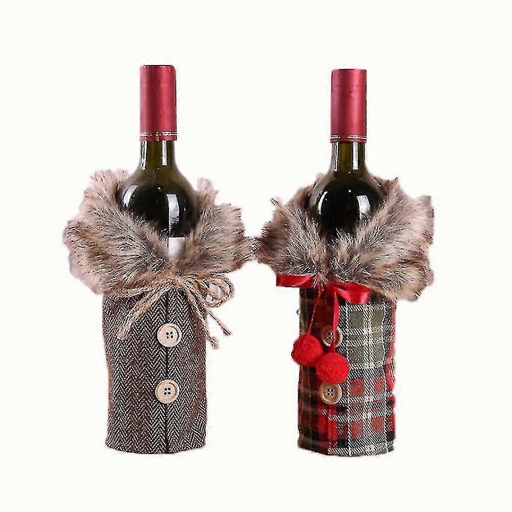 2 Pieces Of Christmas Wine Bottle Caps And Red Wine Bags For Reusable Wine Bottle Wine Bags For