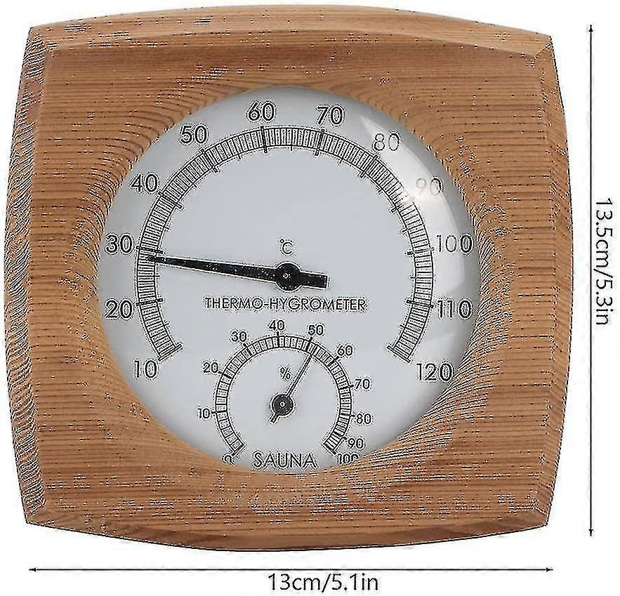 Termometer/hygrometer, Indvendig træ 2-i-1 Til sauna termo-hygrometer termometer