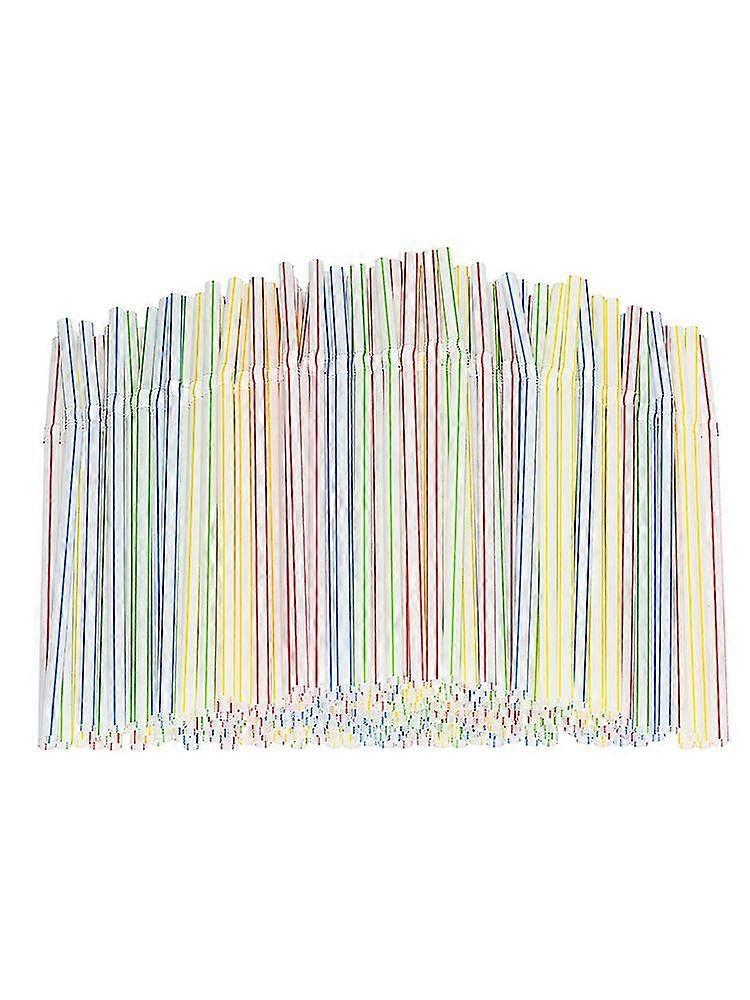 100pcs Flexible Drinking Straws Bendable Straws Striped Multi Colored Bendy Straws