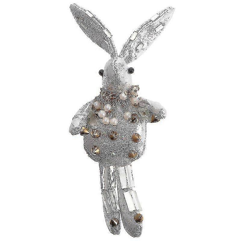 1pc Rabbit Shape Hanging Keyring Rivet Key Chain Portable Pendant Accessory
