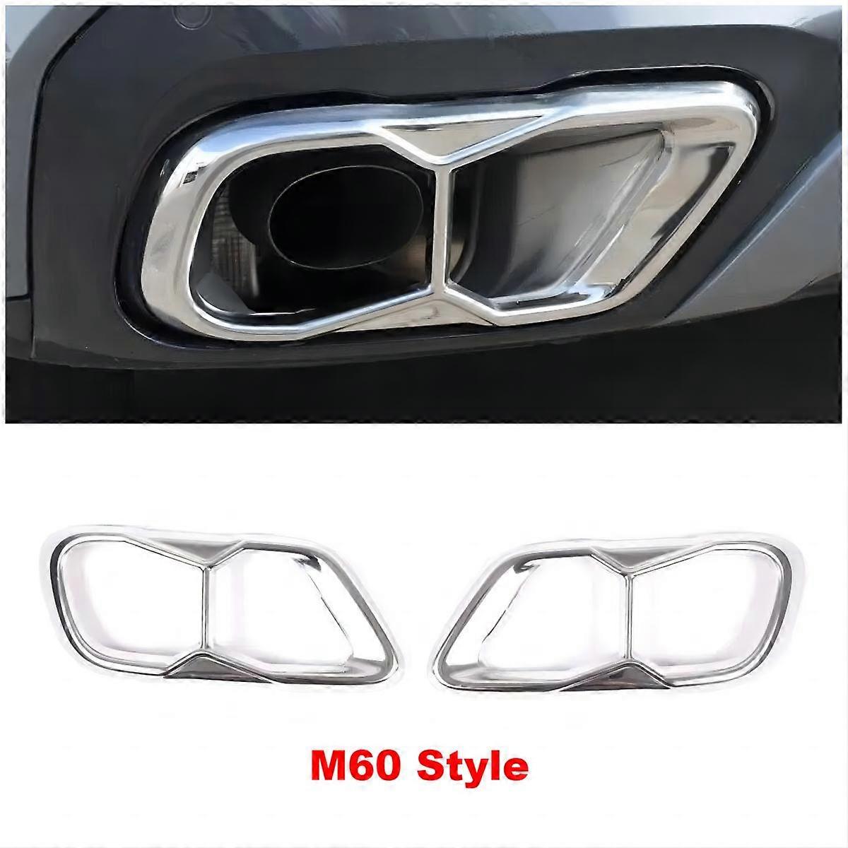 Voor BMW X5 G05 X6 G06 X7 G07 2019-2021 (M Sports Version) RVS Auto Staartdemper Uitlaatpijp Output Cover Trim