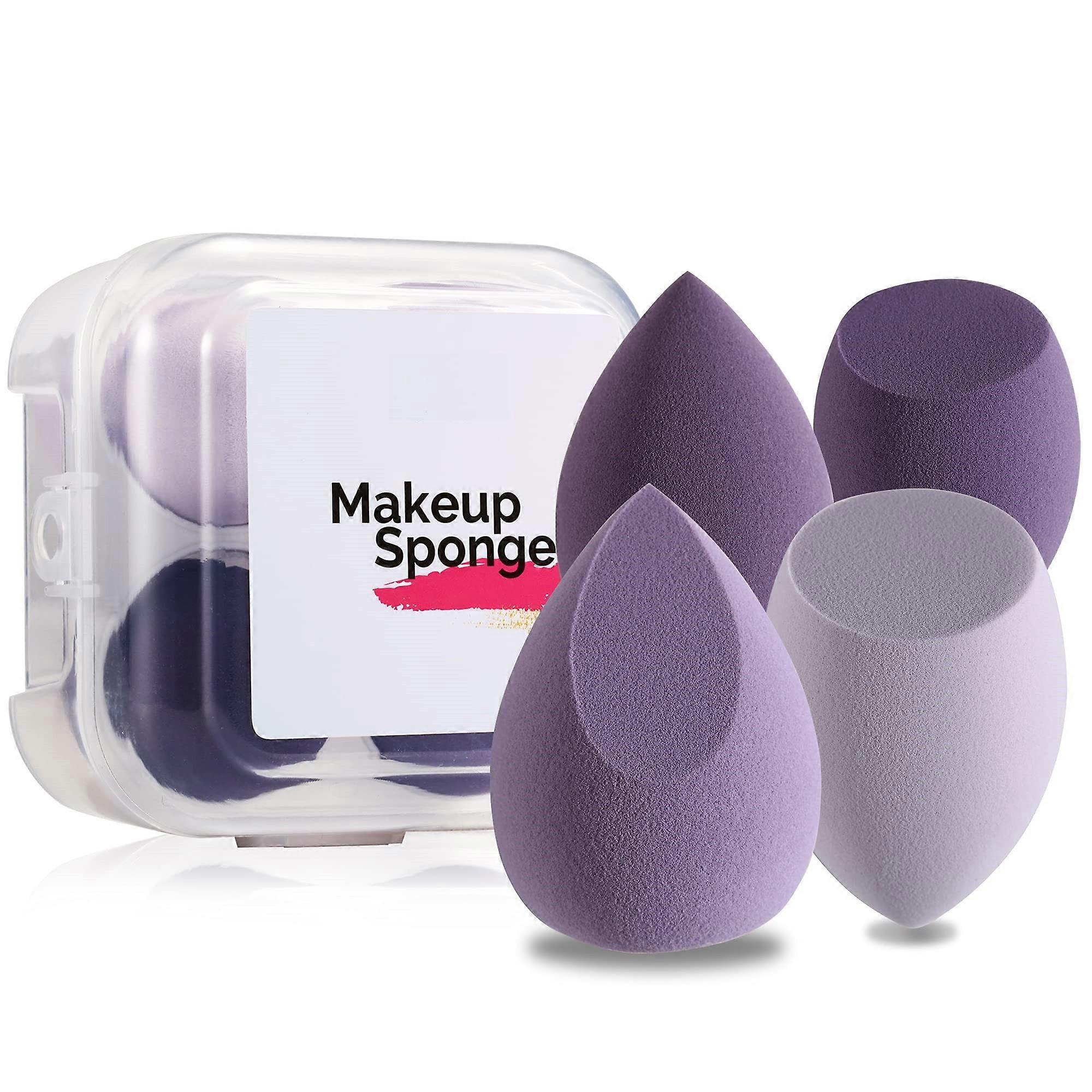 Makeup Sponge 4pcs Beauty Blender Foundation Sponges - Purple