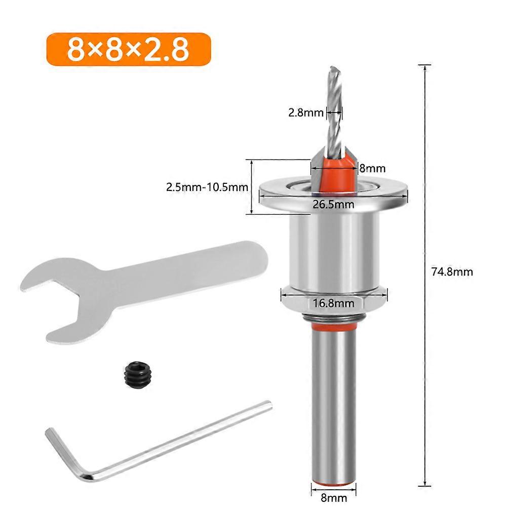 Fivalo Countersink Drill Bit Set,Adjustable Depth Countersink Drill Bit for Wood