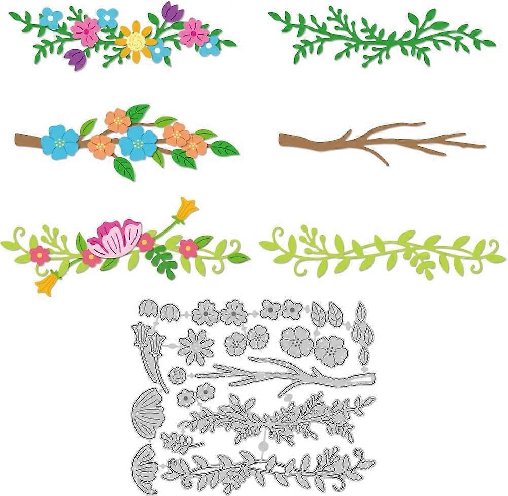 6 Styles Overlay Flower Branches Cutting Dies Tree Leaf Die Cut Carbon Steel Leaves Die Cuts Stencils Card Making Scrapbooking Embossing Template for