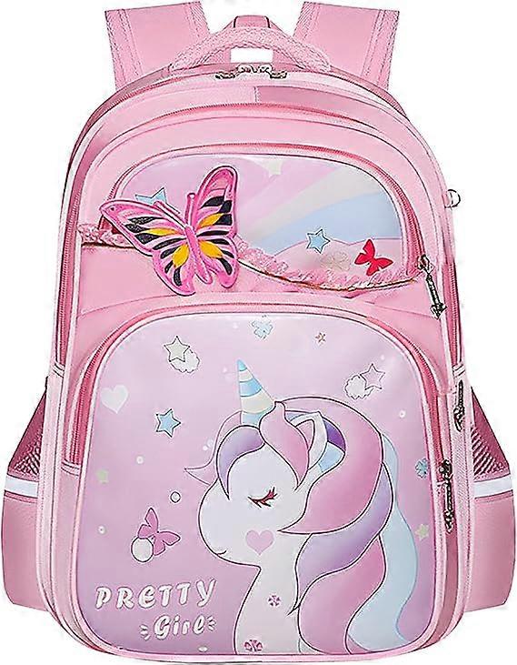 Cute Backpack For Girls – Lightweight Kids Bookbag With Multiple Compartments, Large Capacity, Rainbow Design